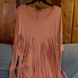 Fringed short sleeved shirt